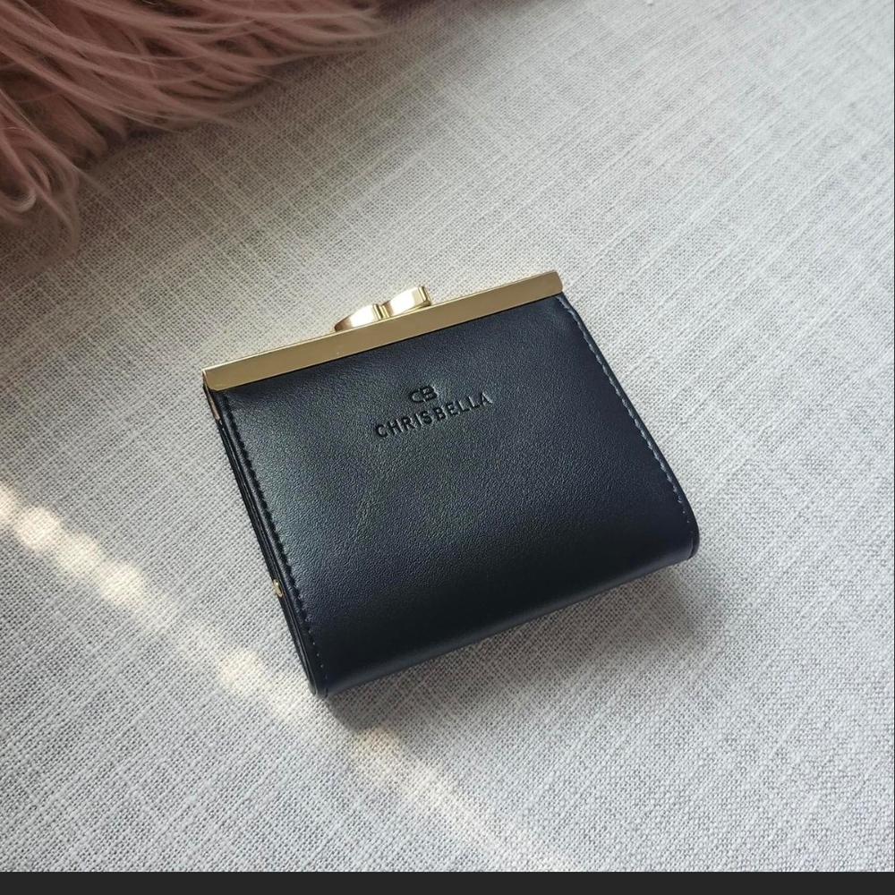 Chrisbella Black Wallet with Gold Accent Coin Purse